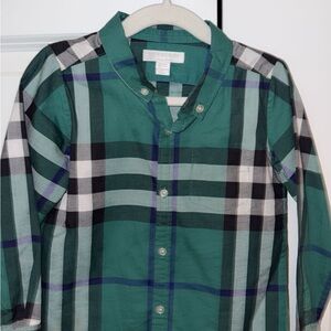 Green Plaid Kids Shirt